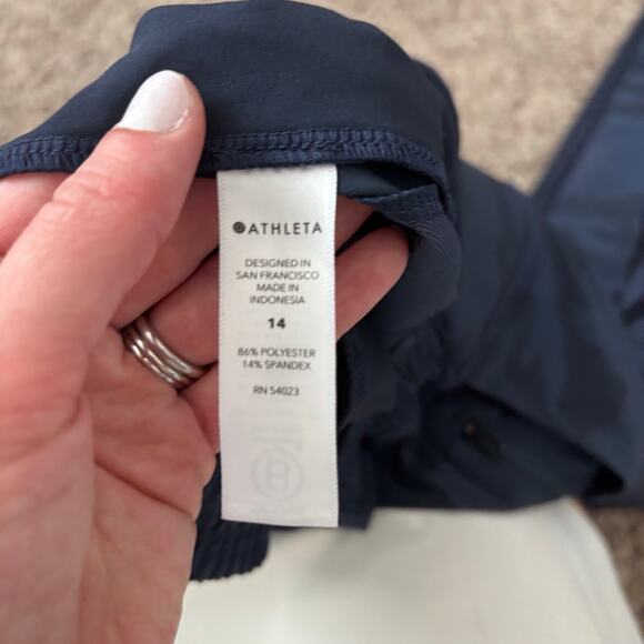 Athleta Brooklyn Textured Camo Joggers 14 Navy Camo Athletic Athleisure - Picture 9 of 10